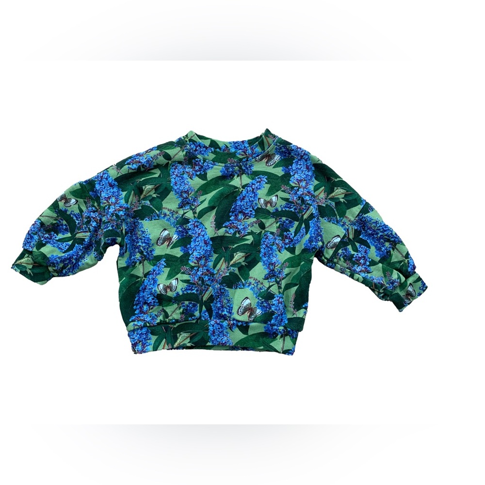 Molo Size 104 4 Years Buddleja Garden Butterfly Flower Print Organic Sweatshirt - Picture 1 of 7